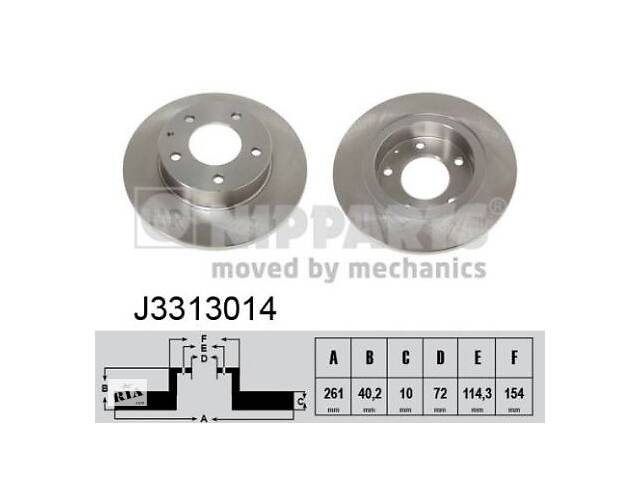 Тормозной диск MAZDA MX-6 (GE) / MAZDA 626 V (GF) / MAZDA 626 IV (GE) 1991-2005 г.