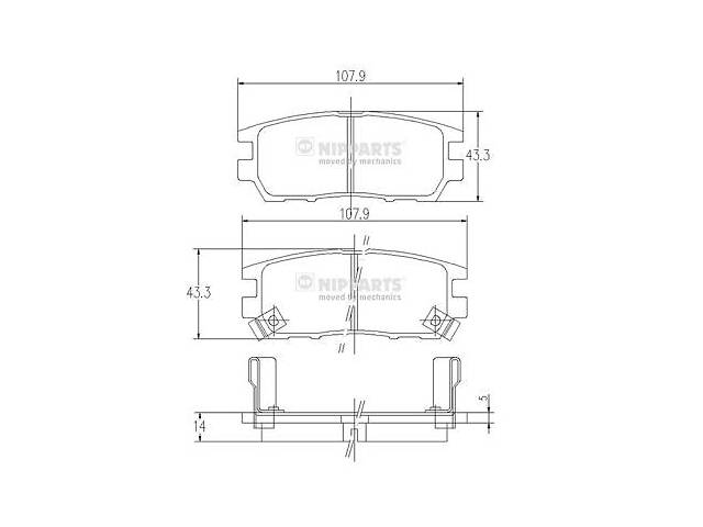 Тормозные колодки к-кт. MITSUBISHI DELICA / SPACE GEAR / MITSUBISHI LANCER V 1982-2007 г.