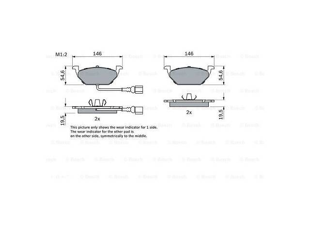 Тормозные колодки к-кт. VW BORA / AUDI A2 (8Z0) / AUDI A3 (8P1) / VW JETTA IV 1995-2017 г.