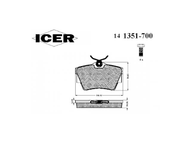 Тормозные Колодки Задние ICER - 141351-700 Opel Vivaro 2010-2014 2,5 dсi ICER - 141351-700