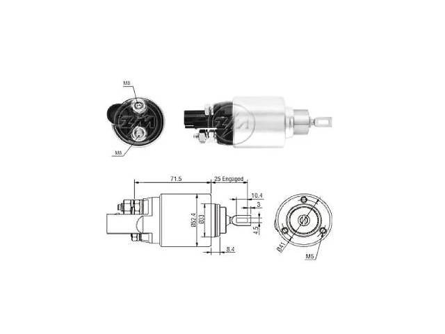 Втягивающее реле AUDI A3 (8P1) / SKODA YETI (5L) / SEAT LEON (1P1) / VW JETTA IV 1999-2017 г.