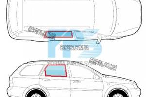 Заднее правое боковое стекло CHEVROLET LACETTI 03-