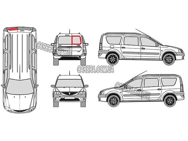 Заднє скло RENAULT LOGAN 04-09