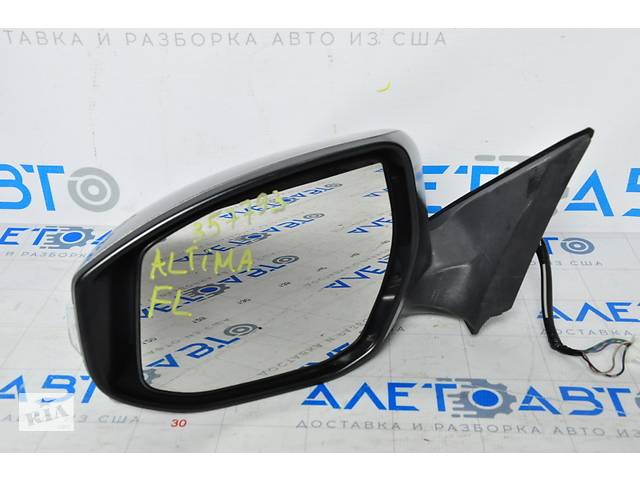 Зеркало боковое левое Nissan Altima 13-18 5 пинов, поворотник, графит, потертость