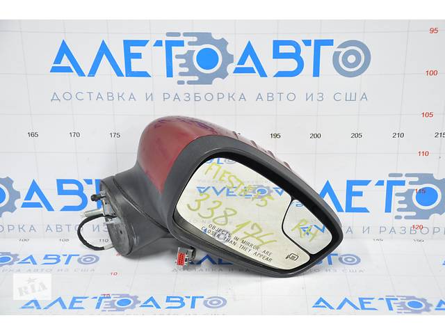 Зеркало боковое правое Ford Fiesta 11-19 6 пинов, поворотник, подогрев, красное