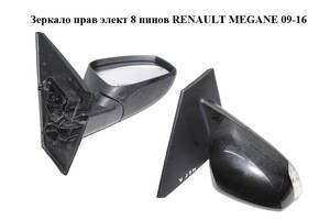 Зеркало прав элект 8 пинов RENAULT MEGANE 09-16 (РЕНО МЕГАН) (б/н)