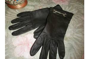 Женские перчатки из натуральной кожи,цвет матово-чёрный.