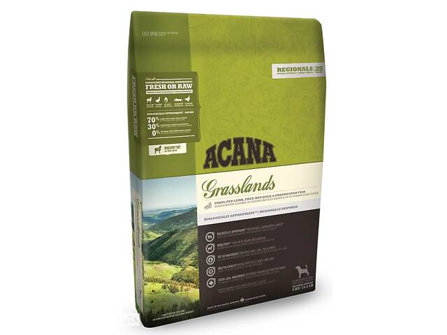 Acana Grasslands (Акана Грасслэндс) сухой корм для собак всех пород 6 кг.