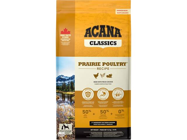 Acana Prairie Poultry Recipe (Акана Прерия Поултри) сухой корм для собак всех пород 14.5 кг.