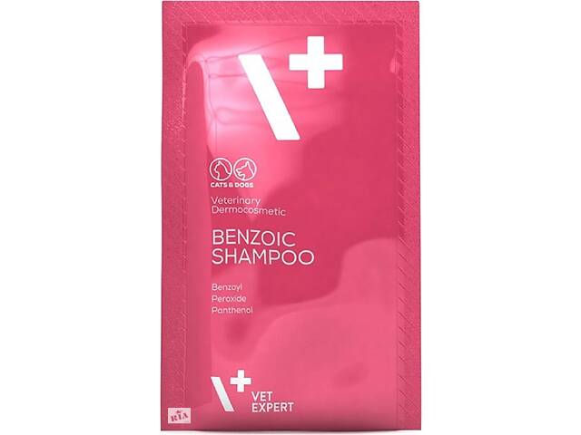 Антибактериальный противогрибковый шампунь для кошек и собак с жирной кожей VetExpert Benzoic Shampoo 20х15 мл (59024...
