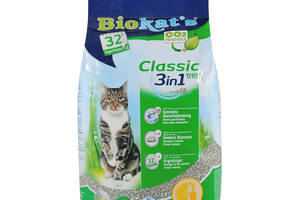Бентонитовый наполнитель Biokat's Classic 3in1 Fresh с ароматом свежескошенной травы 10 л