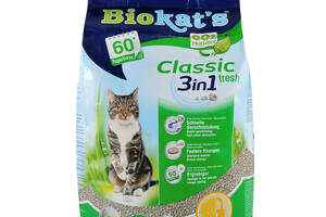 Бентонитовый наполнитель Biokat's Classic 3in1 Fresh с ароматом свежескошенной травы 18 л