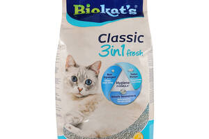 Бентонитовый наполнитель Biokat's Classic Fresh 3in1 Cotton Blossom с ароматом цветов хлопка 10 л