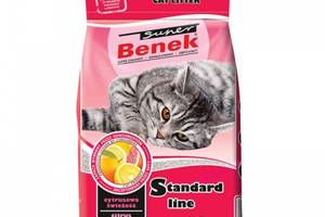 Бентонитовый наполнитель Super Benek Standard Line Citrus с ароматом цитруса 10 л