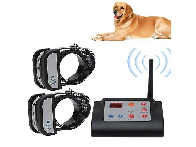Беспроводной электронный забор для собак + электронный ошейник для дрессировки 2-х собак Petguider 883-2 (с 2-мя ошей...