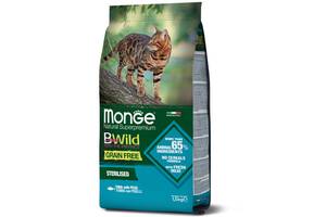 Беззерновой сухой корм для стерилизованных кошек MONGE BWILD CAT Sterilised с тунцом 1,5 кг