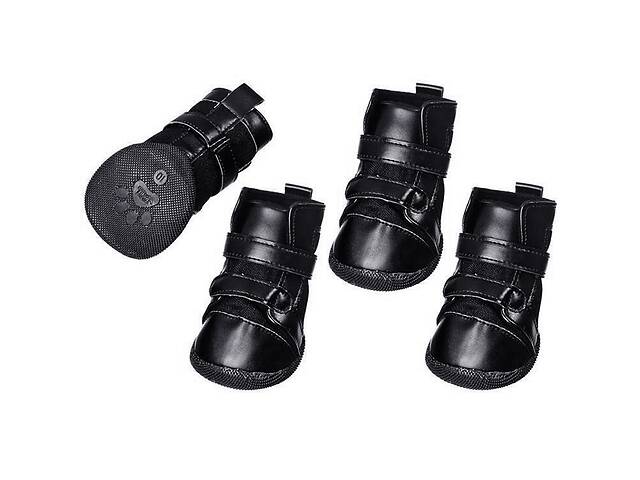 Ботинки для собак Flamingo Xtreme Boots комплект 4 шт L 6.5x5 см Черный (4016598757963)