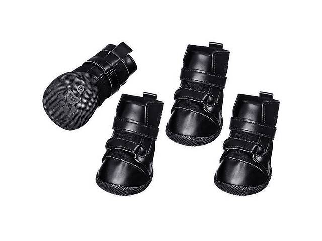 Ботинки для собак Flamingo Xtreme Boots комплект 4 шт L 6x5 см Черный (4016598757901)