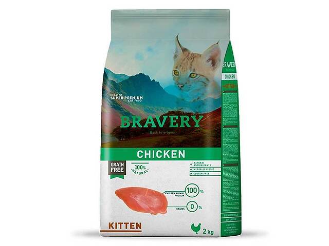 Bravery Chicken Cat Kitten (Бравери Кет Киттен Курица) сухой беззерновой корм для котят