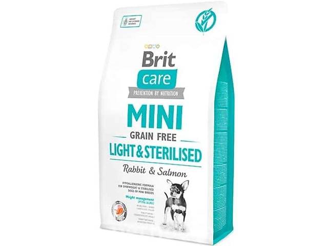 Brit Care Mini Grain Free Light Sterilised (Брит Кеа Мини) беззерновой корм для стерилизованных собак до 10 кг 2 кг.