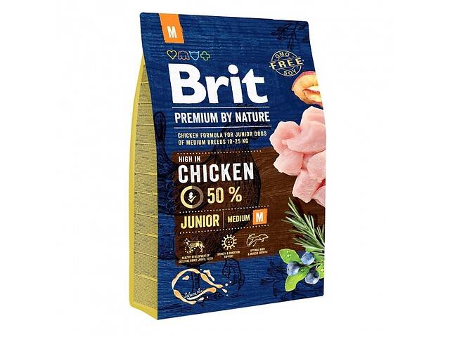 Brit (Чехия) Сухой корм Brit Premium Junior M 3 kg (для щенков и молодых собак средних пород)