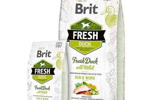 Brit Fresh Duck With Millet Adult Run Work (Брит Фреш Утка и Пшено Эдалт Ран) сухой корм для взрослых собак 12 кг.