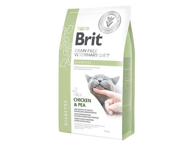 Brit GF Veterinary Diet Cat Diabets (Брит Ветеринари Диет Кет Диабетс) беззерновой корм для котов при диабете 2 кг