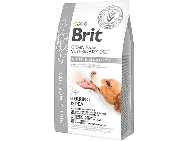 Brit GF Veterinary Diet Dog Mobility (Брит Ветеринари Диет Мобилити) беззерновой корм для собак для суставов 2 кг.