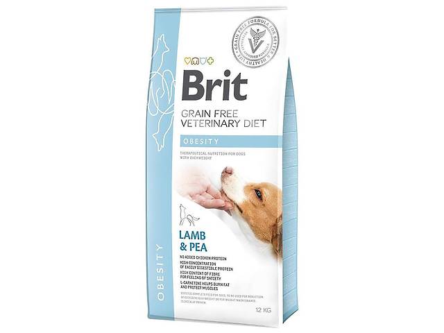 Brit GF Veterinary Diet Dog Obesity (Брит Ветеринари Диет Обесити) беззерновой корм для собак при ожирении 12 кг.