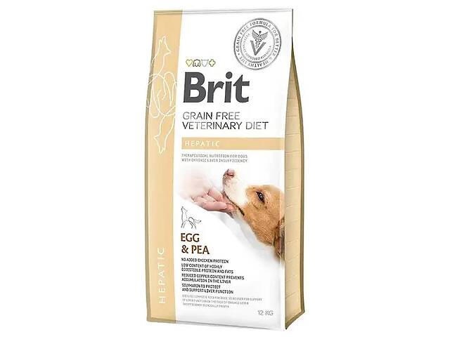 Brit GF Veterinary Diet Hepatic (Брит Ветеринари Диет Гепатик) беззерновой корм для собак при болезнях печени 12 кг.