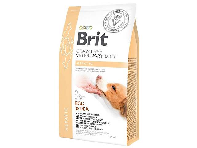 Brit GF Veterinary Diet Hepatic (Брит Ветеринари Диет Гепатик) беззерновой корм для собак при болезнях печени 2 кг.