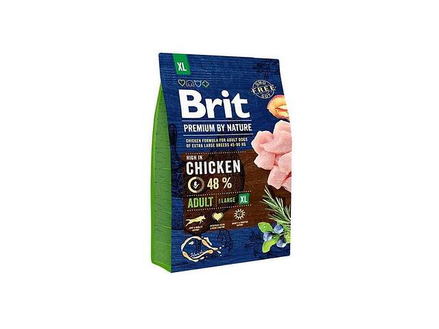Brit Premium by Nature Adult XL (Брит Премиум Нечурал Эдалт ХЛ) корм для собак гигантских пород от 45 кг. 3 кг.