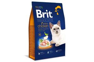 Brit Premium by Nature Cat Indoor Chicken (Брит Премиум Индор Кет Курица) сухой корм для домашних котов 8 кг.