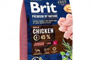 Brit Premium by Nature JUNIOR L (Брит Премиум Нечурал Джуниор Л) корм для щенков крупных пород от 1 до 24 мес. 3 кг.