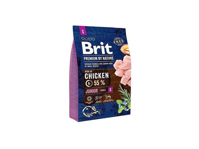 Brit Premium by Nature JUNIOR S (Брит Премиум Нечурал Джуниор С) корм для щенков мелких пород от 1 до 12 мес. 3 кг.