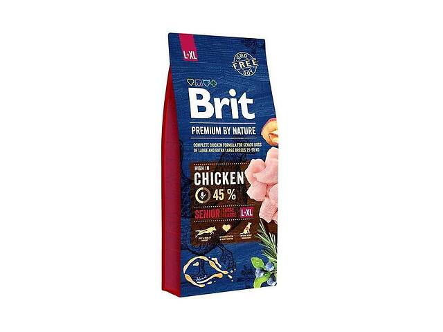 Brit Premium by Nature Senior L+XL (Брит Премиум Нечурал Сеньйор Л) корм для стареющих крупных собак от 25 кг.