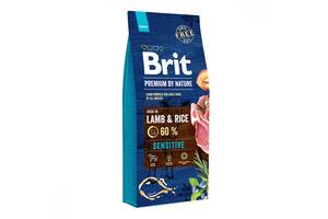 Brit Premium by Nature Sensitive Lamb Rice (Брит Премиум Нечурал Сенситив Ягненок) корм для собак при аллергии 15 кг