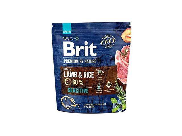 Brit Premium by Nature Sensitive Lamb Rice (Брит Премиум Нечурал Сенситив Ягненок) корм для собак при аллергии 1 кг.