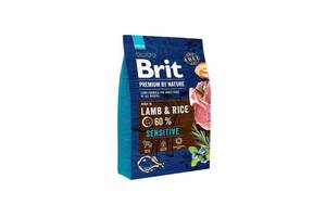 Brit Premium by Nature Sensitive Lamb Rice (Брит Премиум Нечурал Сенситив Ягненок) корм для собак при аллергии 3 кг.