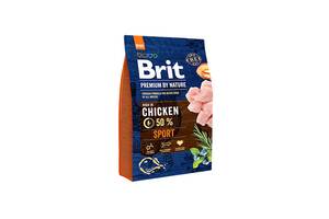 Brit Premium by Nature SPORT (Брит Премиум Нечурал Спорт) сухой корм с курицей для активных собак 3 кг.