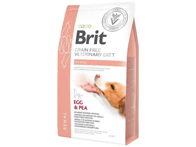 Brit Veterinary Diet Renal (Брит Ветеринар Диет Ренал) беззерновой корм для собак при почечной недостаточности 2 кг.