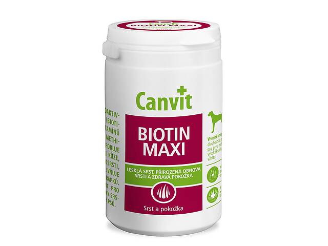 Canvit Biotin maxi (Канвит Биотин макси) витаминная кормовая добавка для идеальной шерсти собак от 25 кг. 230 г.