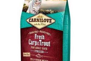 Carnilove Fresh Carp Trout for Adult Sterilised(Карнилав Стерилизед Карп Форель) корм для котов кастрированных 2 кг.