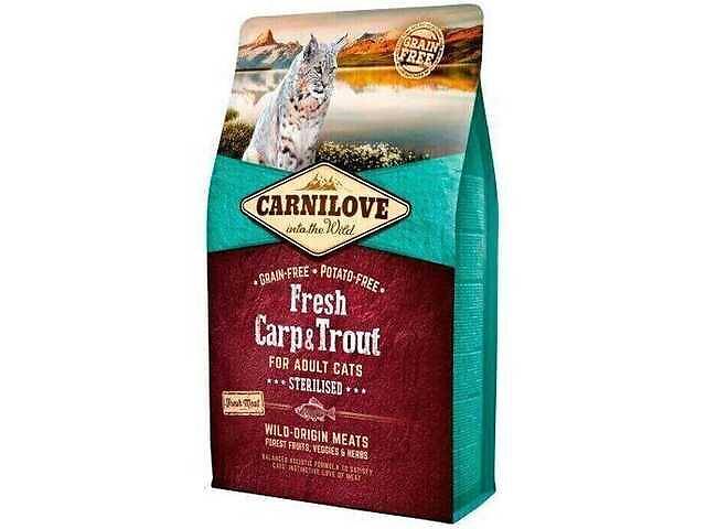 Carnilove Fresh Carp Trout for Adult Sterilised(Карнилав Стерилизед Карп Форель) корм для котов кастрированных 2 кг.