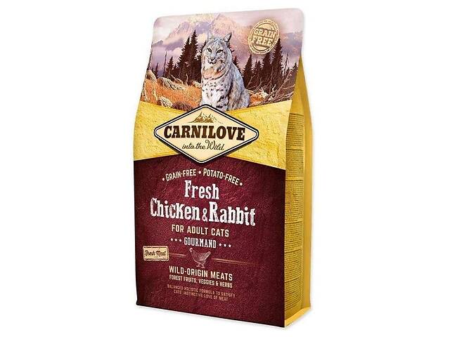 Carnilove Fresh Chicken Rabbit for Adult Cats (Карнилав Эдалт Курица Кролик) беззерновой корм для котов 6 кг.