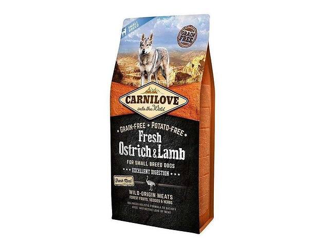 Carnilove Fresh Ostrich Lamb Small Breed Dogs (Карнилав Страус Ягненок Смалл Брид) корм для собак мелких пород 6 кг.