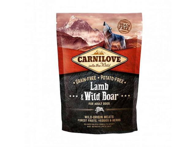 Carnilove Lamb & Wild Boar for Adult Dogs (Карнилав Ягненок Дикий Кабан Эдалт) корм для собак беззерновой 1.5 кг.