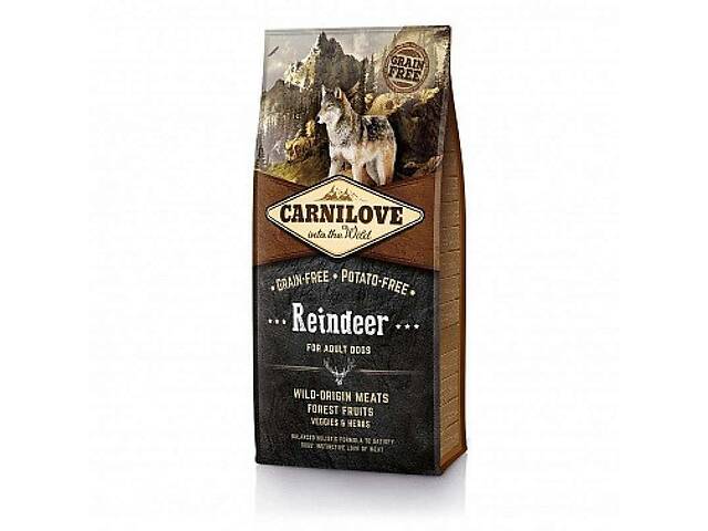 Carnilove Reindeer for Adult Dogs (Карнилав Олень Эдалт) сухой беззерновой корм для взрослых собак всех пород 12 кг.