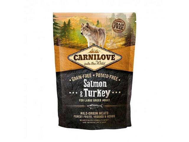 Carnilove Salmon & Turkey Large Breed Adult Dogs (Карнилав Лосось Индейка) беззерновой корм для крупных собак 1.5 кг.