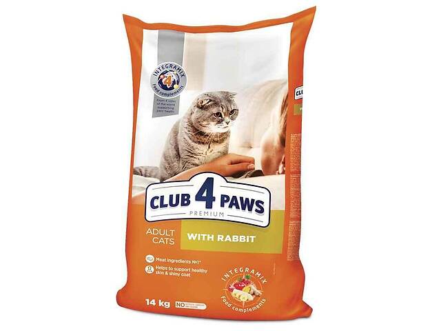 Club 4 Paws (Клуб 4 Лапы) Premium Adult Cat Rabbit сухой корм с кроликом для взрослых котов